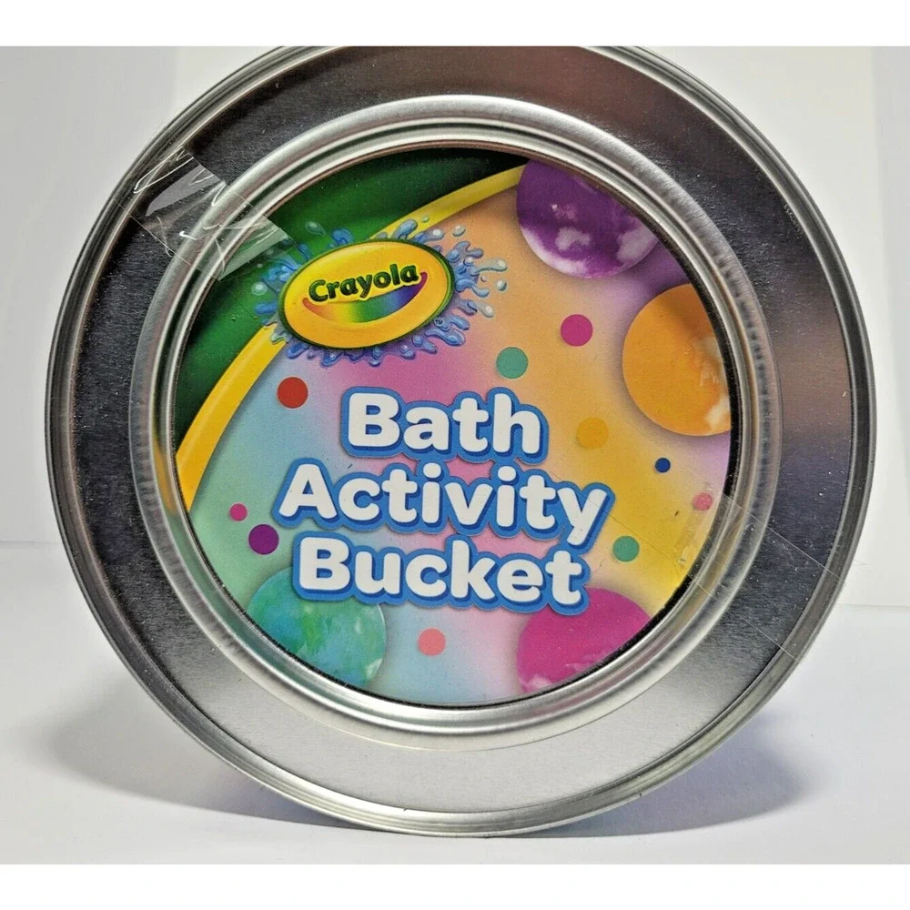 NEW Crayola Bath Activity Bucket 30 Piece Set Bath Bombs Finger Paints Wash Pens